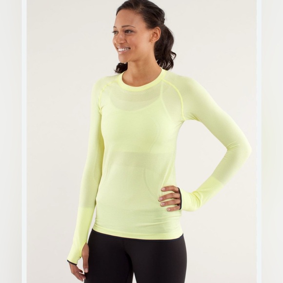LULULEMON Swiftly Tech Long Sleeve Neon Yellow Top - Picture 1 of 10